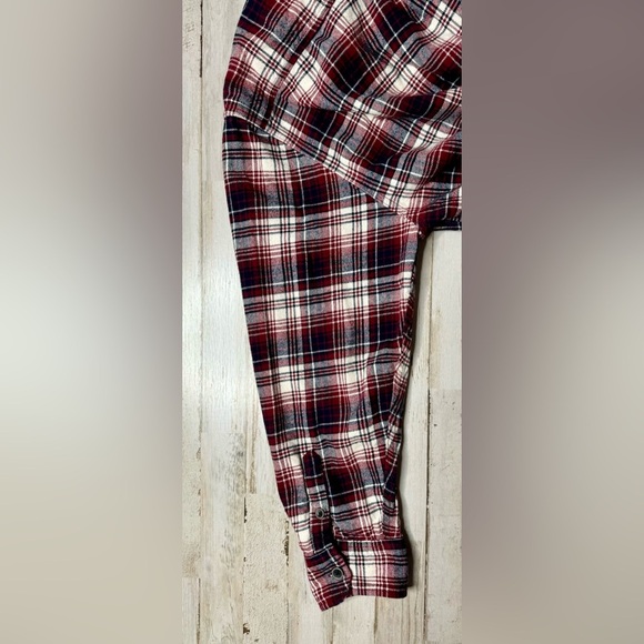 Jachs Flannel Shirt Mens XL Plaid Heavy Long Sleeve Button Up Classic Red - Picture 8 of 13